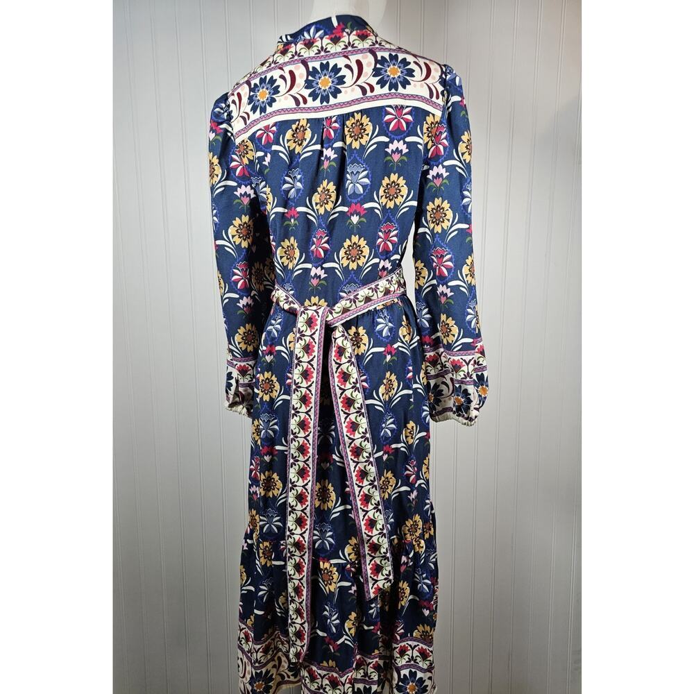 Untuckit Flora Dress Women's Size M EUC Cottage Bohemian Navy Floral - Picture 4 of 10